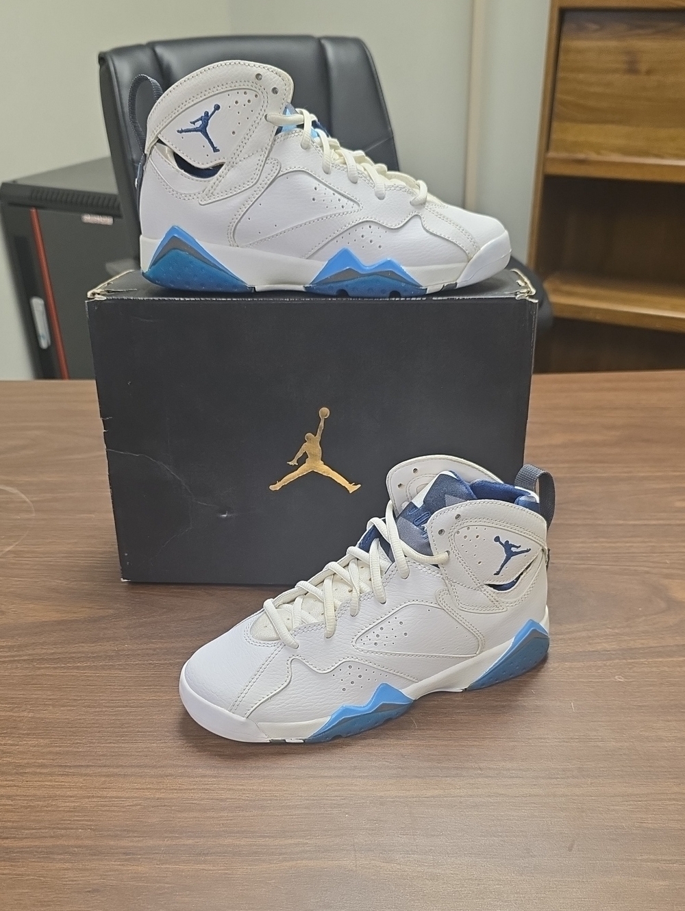Jordan 7 Retro BG (2014) French Blue 404774-107 Youth 5/Women's 6.5 OG ALL